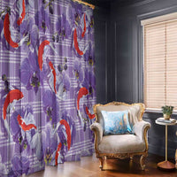 Lavender Palaka Hawaii Aloha Window Curtain Koi Pond Mix Orchids - Polynesian Pride