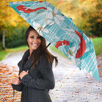 Turquoise Palaka Hawaii Aloha Umbrella Koi Pond Mix Plumeria - Polynesian Pride