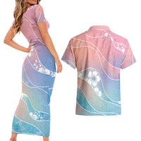Aloha Hawaii Floral Tapa Couples Matching Short Sleeve Bodycon Dress and Hawaiian Shirt Patchwork Pastel Candy LT7 - Polynesian Pride