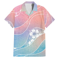 Aloha Hawaii Floral Tapa Family Matching Long Sleeve Bodycon Dress and Hawaiian Shirt Patchwork Pastel Candy LT7 Dad's Shirt - Short Sleeve Pastel - Polynesian Pride