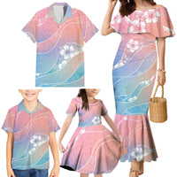Aloha Hawaii Floral Tapa Family Matching Mermaid Dress and Hawaiian Shirt Patchwork Pastel Candy LT7 - Polynesian Pride