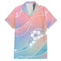 Aloha Hawaii Floral Tapa Family Matching Off Shoulder Maxi Dress and Hawaiian Shirt Patchwork Pastel Candy LT7 Dad's Shirt - Short Sleeve Pastel - Polynesian Pride