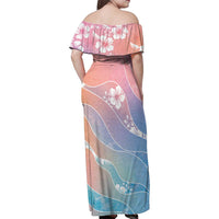 Aloha Hawaii Floral Tapa Family Matching Off Shoulder Maxi Dress and Hawaiian Shirt Patchwork Pastel Candy LT7 - Polynesian Pride