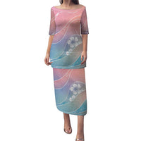 Aloha Hawaii Floral Tapa Family Matching Puletasi and Hawaiian Shirt Patchwork Pastel Candy LT7 Mom's Dress Pastel - Polynesian Pride