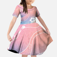 Aloha Hawaii Floral Tapa Family Matching Summer Maxi Dress and Hawaiian Shirt Patchwork Pastel Candy LT7 Daughter's Dress Pastel - Polynesian Pride