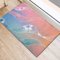 Aloha Hawaii Floral Tapa Rubber Doormat Patchwork Pastel Candy - Polynesian Pride