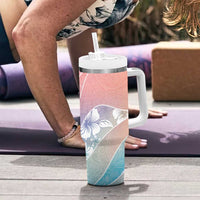 Aloha Hawaii Floral Tapa Tumbler With Handle Patchwork Pastel Candy - Polynesian Pride
