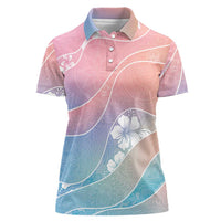 Aloha Hawaii Floral Tapa Women Polo Shirt Patchwork Pastel Candy - Polynesian Pride
