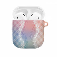 Hawaii Aloha Plumeria Lei Pastel Candy Palaka AirPods Case - Polynesian Pride