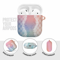 Hawaii Aloha Plumeria Lei Pastel Candy Palaka AirPods Case LT7 - Polynesian Pride