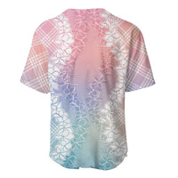 Hawaii Aloha Plumeria Lei Pastel Candy Palaka Baseball Jersey - Polynesian Pride