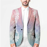 Hawaii Aloha Plumeria Lei Pastel Candy Palaka Blazer - Polynesian Pride