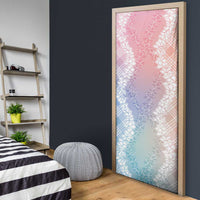 Hawaii Aloha Plumeria Lei Pastel Candy Palaka Door Cover - Polynesian Pride