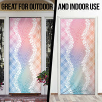 Hawaii Aloha Plumeria Lei Pastel Candy Palaka Door Cover - Polynesian Pride