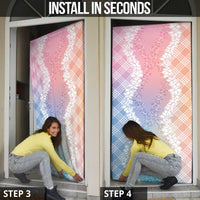 Hawaii Aloha Plumeria Lei Pastel Candy Palaka Door Cover - Polynesian Pride