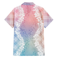 Hawaii Aloha Plumeria Lei Pastel Candy Palaka Family Matching Short Sleeve Bodycon Dress and Hawaiian Shirt LT7 - Polynesian Pride
