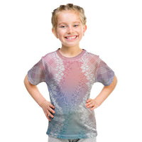 Hawaii Aloha Plumeria Lei Pastel Candy Palaka Kid T Shirt - Polynesian Pride