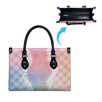 Hawaii Aloha Plumeria Lei Pastel Candy Palaka Leather Bag - Tote Bag LT7 - Polynesian Pride