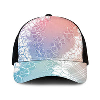 Hawaii Aloha Plumeria Lei Pastel Candy Palaka Mesh Trucker Cap - Polynesian Pride