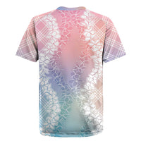 Hawaii Aloha Plumeria Lei Pastel Candy Palaka Rugby Jersey LT7 - Polynesian Pride