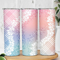 Hawaii Aloha Plumeria Lei Pastel Candy Palaka Skinny Tumbler - Polynesian Pride