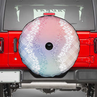 Hawaii Aloha Plumeria Lei Pastel Candy Palaka Spare Tire Cover - Polynesian Pride