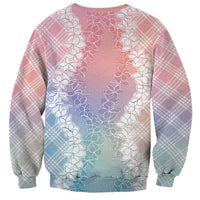 Hawaii Aloha Plumeria Lei Pastel Candy Palaka Sweatshirt - Polynesian Pride