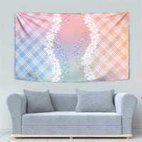 Hawaii Aloha Plumeria Lei Pastel Candy Palaka Tapestry - Polynesian Pride