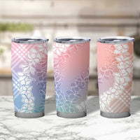 Hawaii Aloha Plumeria Lei Pastel Candy Palaka Tumbler Cup - Polynesian Pride