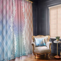 Hawaii Aloha Plumeria Lei Pastel Candy Palaka Window Curtain - Polynesian Pride