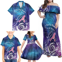 New Zealand Mother's Day Family Matching Off Shoulder Maxi Dress and Hawaiian Shirt Maori Hari Ra Mama LT7 - Polynesian Pride