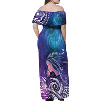 New Zealand Mother's Day Family Matching Off Shoulder Maxi Dress and Hawaiian Shirt Maori Hari Ra Mama LT7 - Polynesian Pride