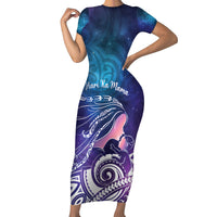 New Zealand Mother's Day Family Matching Short Sleeve Bodycon Dress and Hawaiian Shirt Maori Hari Ra Mama LT7 Mom's Dress Galaxy - Polynesian Pride