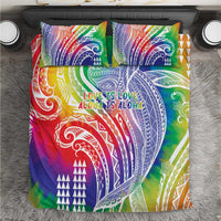 Aloha Pride Rainbow Tie Dye Bedding Set Humpback Whale - Love is Love