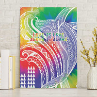 Aloha Pride Rainbow Tie Dye Canvas Wall Art Humpback Whale - Love is Love