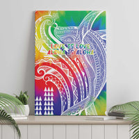 Aloha Pride Rainbow Tie Dye Canvas Wall Art Humpback Whale - Love is Love