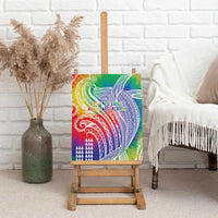 Aloha Pride Rainbow Tie Dye Canvas Wall Art Humpback Whale - Love is Love