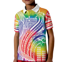 Aloha Pride Rainbow Tie Dye Kid Polo Shirt Humpback Whale - Love is Love LT7 Kid Colorful - Polynesian Pride