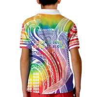 Aloha Pride Rainbow Tie Dye Kid Polo Shirt Humpback Whale - Love is Love LT7 - Polynesian Pride