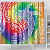 Aloha Pride Rainbow Tie Dye Shower Curtain Humpback Whale - Love is Love