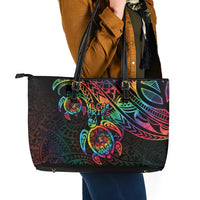 Hawaii Pride Leather Tote Bag Rainbow Swirls LT7 - Polynesian Pride