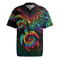 Hawaii Pride Rugby Jersey Rainbow Swirls LT7 Colorful - Polynesian Pride