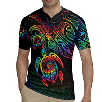 Hawaii Pride Rugby Jersey Rainbow Swirls LT7 - Polynesian Pride