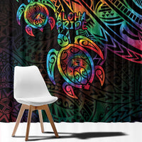 Hawaii Pride Window Curtain Rainbow Swirls