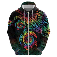 Hawaii Pride Zip Hoodie Rainbow Swirls