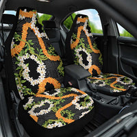 Aloha Festive Hawaii Car Seat Cover Mokihana - Maile and Ilima on Black - Polynesian Pride