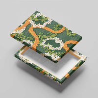 Aloha Festive Hawaii Canvas Wall Art Mokihana - Maile and Ilima on Forest Green - Polynesian Pride