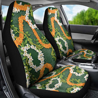 Aloha Festive Hawaii Car Seat Cover Mokihana - Maile and Ilima on Forest Green - Polynesian Pride