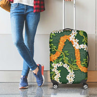 Aloha Festive Hawaii Luggage Cover Mokihana - Maile and Ilima on Forest Green - Polynesian Pride