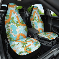 Aloha Festive Hawaii Car Seat Cover Mokihana - Maile and Ilima on Turquoise - Polynesian Pride